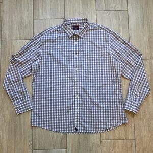 UNTUCKit Button Down Shirt Mens XXL Plaid Blue Orange Wrinkle Free Cotton